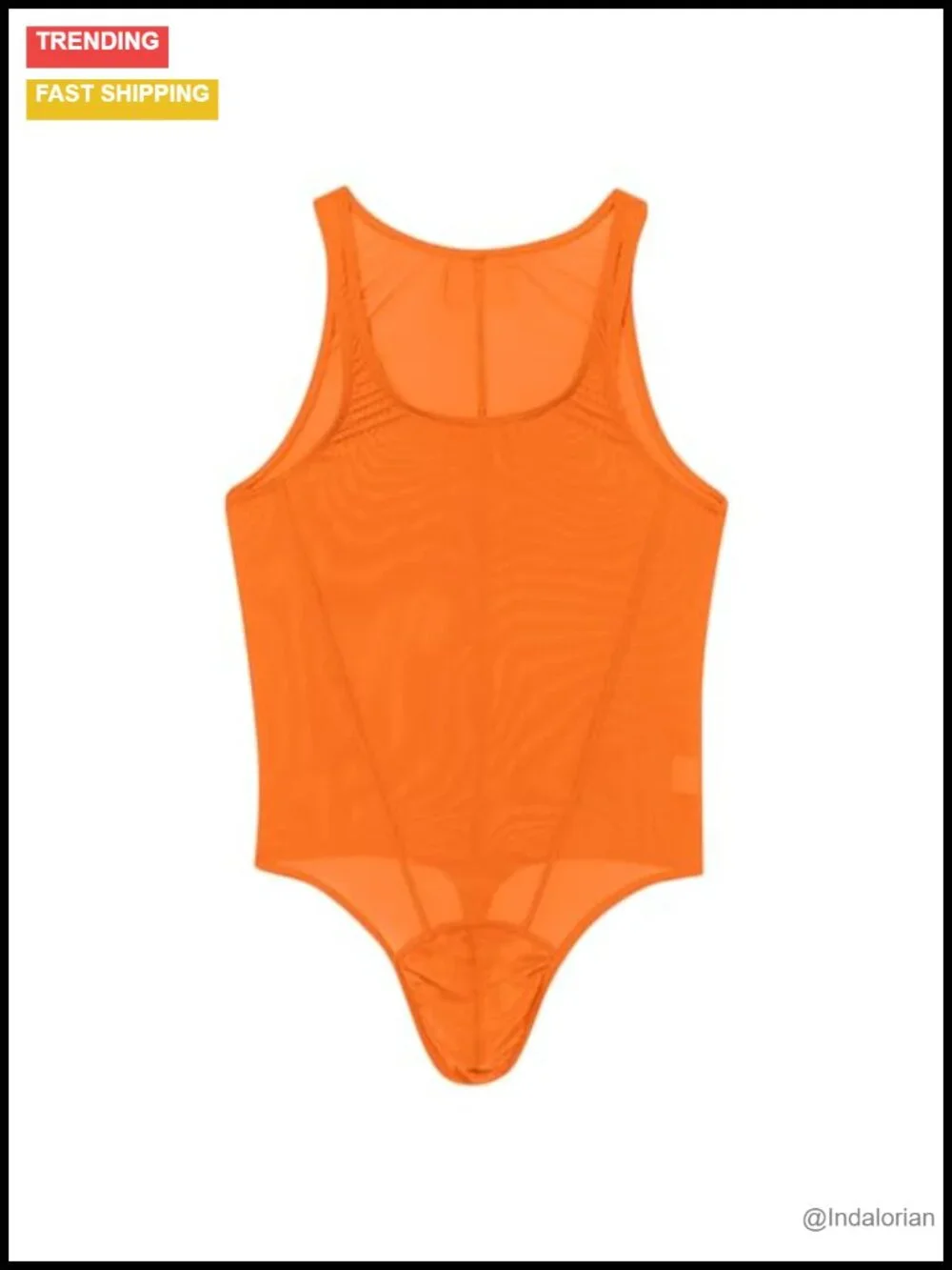 Men's Sheer Mesh Bodysuit Tank Top Jumpsuit Shapewear Fitness Singlet Sleeveless